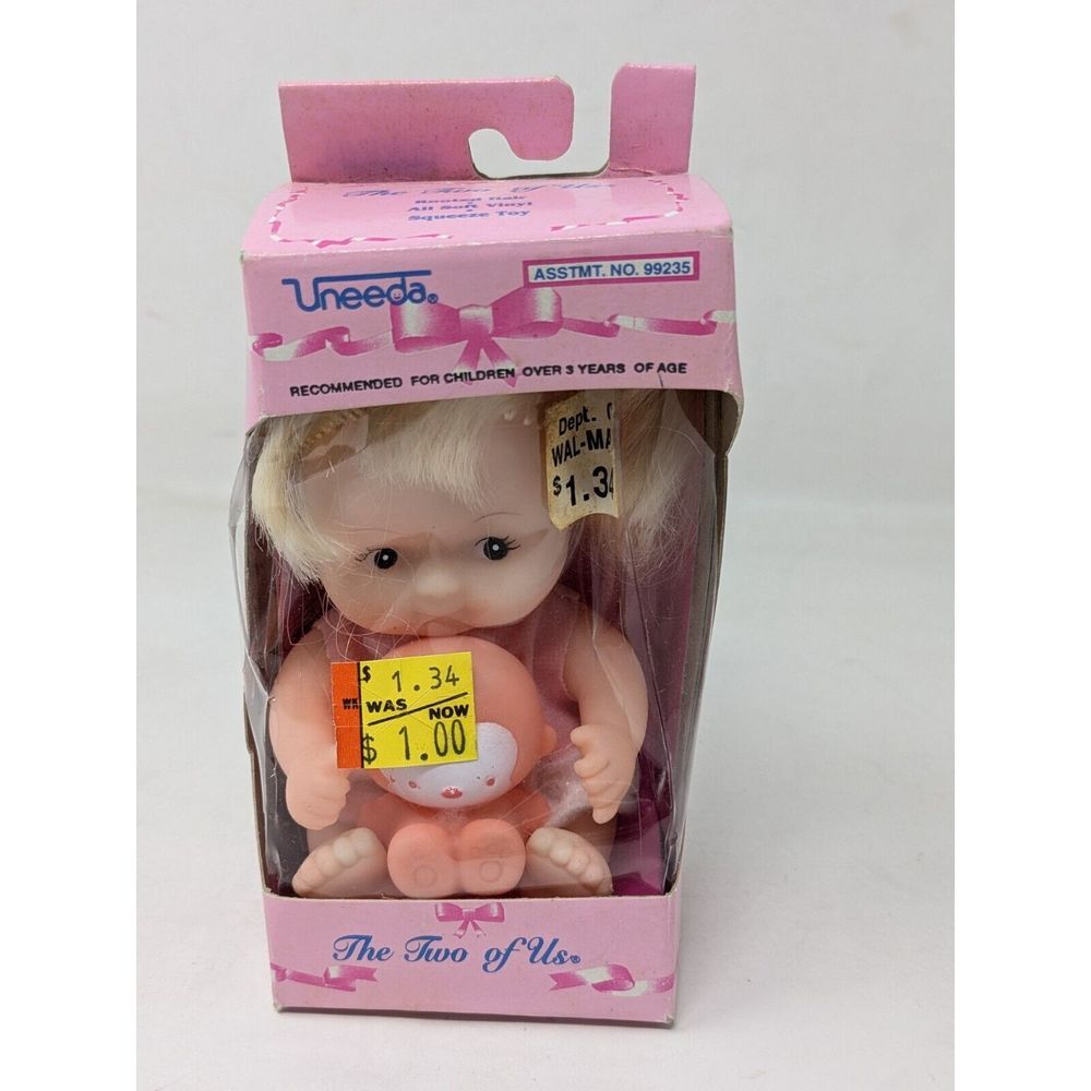 Vintage Uneeda The Two Of Us Soft Vinyl Doll & Monkey Animal 1994 NEW OLD STOCK